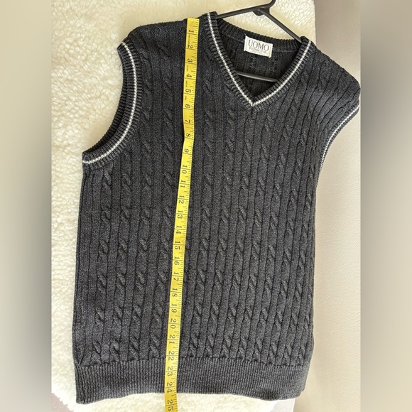 Uomo Ferrone made in Italy gray pigtail vest size M - Picture 4 of 7